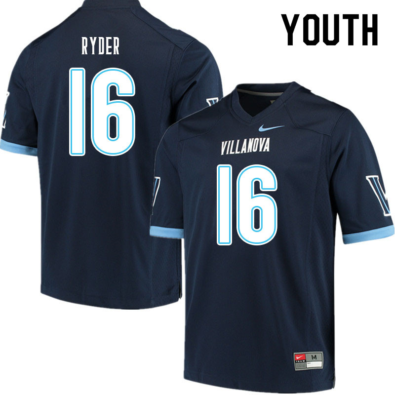 Youth #16 Jack Ryder Villanova Wildcats College Football Jerseys Sale-Navy - Click Image to Close